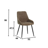 Spisestuestol Elle Dimehouse Taupe LxBxH 64x61x56 Stof Hvid fotostørrelsesindikation
