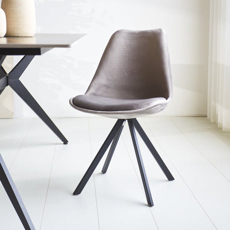 Spisestuestol Jace Dimehouse Antracit LxBxH 71x59x52 Stof Atmosfærisk foto diagonalt set forfra