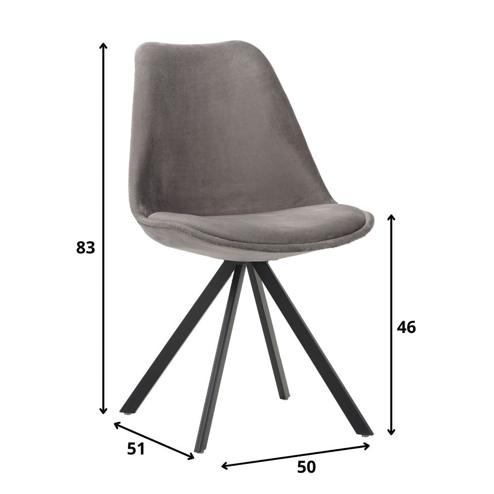Spisestuestol Jace Dimehouse Antracit LxBxH 71x59x52 Stof Hvid fotostørrelsesindikation