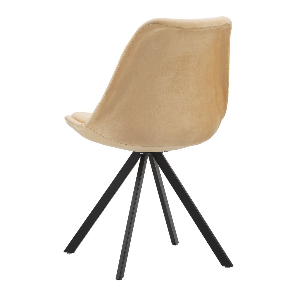 Spisestuestol Jace Dimehouse Beige LxBxH 70x58x53 Stof Hvid foto diagonalt set forfra