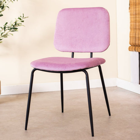 Spisestuestol Jerry Dimehouse Pink LxBxH 65x53x52 Stof Atmosfærisk foto diagonalt set forfra