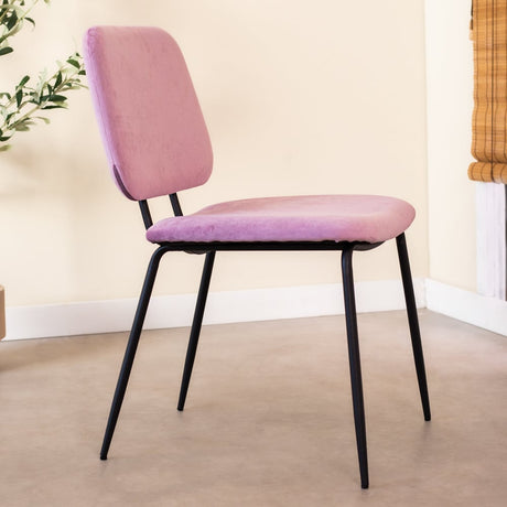 Spisestuestol Jerry Dimehouse Pink LxBxH 65x53x52 Stof Atmosfærisk foto fra siden