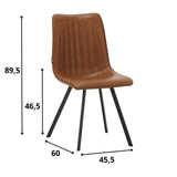 Spisestuestol Jimmy imiteret læder Dimehouse Cognac LxBxH 75x57x51 Kunstlæder Hvid fotostørrelsesangivelse