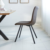 Spisestuestol Jimmy imiteret læder Dimehouse Taupe LxBxH 75x57x51 Kunstlæder Atmosfærisk foto set fra siden