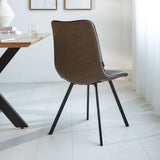 Spisestuestol Jimmy imiteret læder Dimehouse Taupe LxBxH 75x57x51 Kunstlæder Atmosfærisk foto diagonalt set bagfra