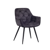 Spisestuestol Audrey Dimehouse Antracit LxBxH 71x68x49 Stof Hvid foto diagonalt set forfra