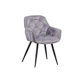 Spisestuestol Audrey Dimehouse Grå LxBxH 71x68x49 Stof Hvid foto diagonalt set forfra