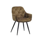 Spisestuestol Audrey Dimehouse Grøn LxBxH 71x68x49 Stof Hvid foto diagonalt set forfra
