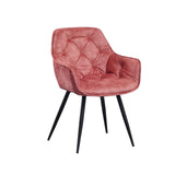 Spisestuestol Audrey Dimehouse Pink LxBxH 71x68x49 Stof Hvid foto diagonalt set forfra