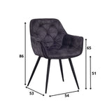 Spisestuestol Audrey Dimehouse Antracit LxBxH 71x68x49 Stof Hvid fotostørrelsesindikation