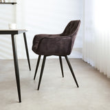 Spisestuestol Audrey Dimehouse Antracit LxBxH 71x68x49 Stof Atmosfærisk foto set fra siden