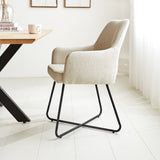 Spisestuestol Suzy Dimehouse Hvid LxBxH 64x61x53 Stof Atmosfærisk foto fra siden