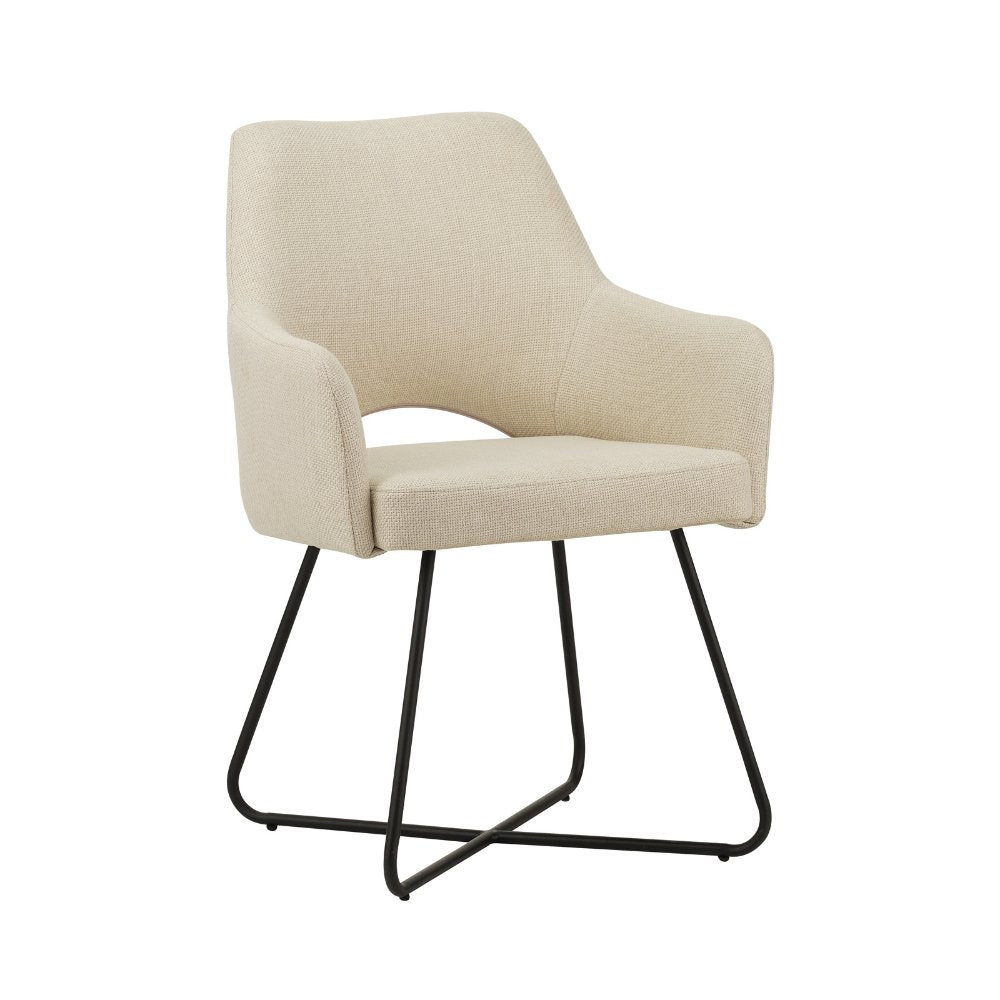 Spisestuestol Suzy Dimehouse Hvid LxBxH 64x61x53 Stof Hvid foto diagonalt set forfra