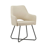 Spisestuestol Suzy Dimehouse Hvid LxBxH 64x61x53 Stof Hvid foto diagonalt set forfra