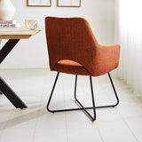 Spisestuestol Suzy Dimehouse Orange LxBxH 64x61x53 Stof Atmosfærisk foto diagonalt set bagfra