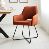 Spisestuestol Suzy Dimehouse Orange LxBxH 64x61x53 Stof Atmosfærisk foto diagonalt set forfra