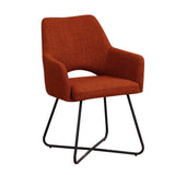 Spisestuestol Suzy Dimehouse Orange LxBxH 64x61x53 Stof Hvid foto diagonalt set forfra