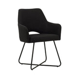 Spisestuestol Suzy Dimehouse Sort LxBxH 64x61x53 Stof Hvid foto diagonalt set forfra