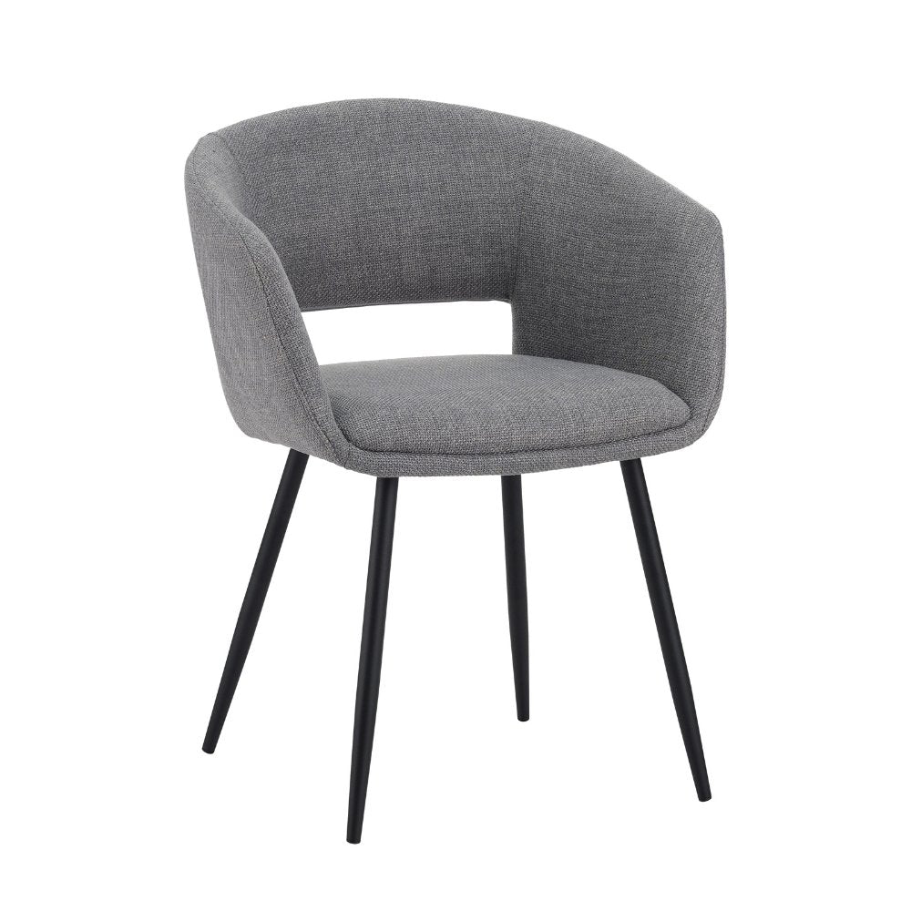 Spisestuestol Don Dimehouse Grå LxBxH 60x56x56 Stof Hvid foto diagonalt set forfra