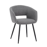 Spisestuestol Don Dimehouse Grå LxBxH 60x56x56 Stof Hvid foto diagonalt set forfra