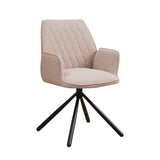 Spisestuestol Novan bouclé Dimehouse Beige LxBxH 67x59x57 Stof Hvid foto diagonalt set forfra
