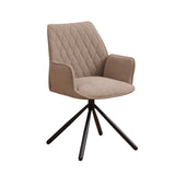 Spisestuestol Novan bouclé Dimehouse Taupe LxBxH 67x59x57 Stof Hvid foto diagonalt set forfra