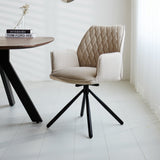 Spisestuestol Novan bouclé Dimehouse Beige LxBxH 67x59x57 Stof Atmosfærisk foto diagonalt set forfra