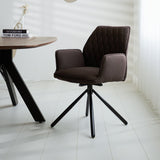 Spisestuestol Novan bouclé Dimehouse Brun LxBxH 67x59x57 Stof Atmosfærisk foto diagonalt set forfra