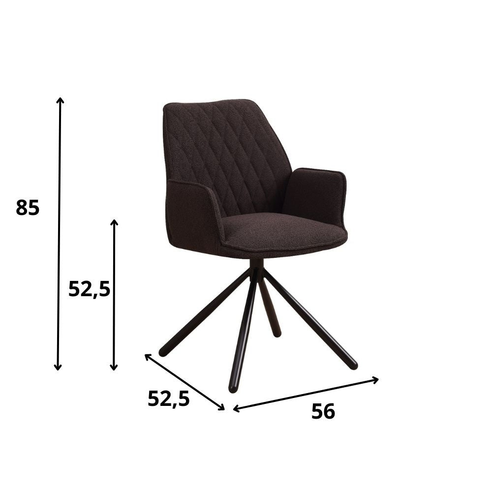 Spisestuestol Novan bouclé Dimehouse Brun LxBxH 67x59x57 Stof Hvid fotostørrelsesindikation