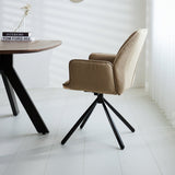 Spisestuestol Novan bouclé Dimehouse Taupe LxBxH 67x59x57 Stof Atmosfærisk foto fra siden
