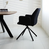 Spisestuestol Novan bouclé Dimehouse Sort LxBxH 67x59x57 Stof Atmosfærisk foto fra siden