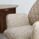 Spisestuestol Novan chenille Dimehouse Beige LxBxH 71x64x56 Stof Detaljefoto af stof