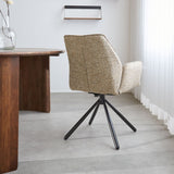 Spisestuestol Novan chenille Dimehouse Beige LxBxH 71x64x56 Stof Atmosfærisk foto diagonalt set bagfra