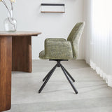 Spisestuestol Novan chenille Dimehouse Grøn LxBxH 71x64x56 Stof Atmosfærisk foto fra siden