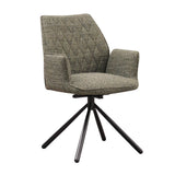 Spisestuestol Novan chenille Dimehouse Grøn LxBxH 71x64x56 Stof Hvid foto diagonalt set forfra