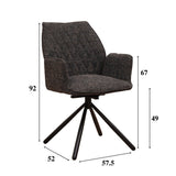 Spisestuestol Novan chenille Dimehouse Sort LxBxH 71x64x56 Stof Hvid fotostørrelsesindikation