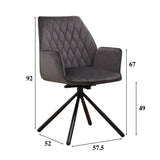 Spisestuestol Novan fløjl Dimehouse Antracit LxBxH 71x64x56 Stof Hvid fotostørrelsesindikation