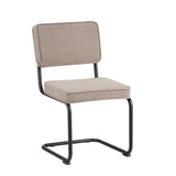 Spisestuestol Remo ribbet stof Dimehouse Grå LxBxH 56x55x52 Rib stof Hvid foto diagonalt set forfra