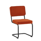 Spisestuestol Remo ribbet stof Dimehouse Rust LxBxH 56x55x52 Rib stof Hvid foto diagonalt set forfra