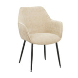Spisestuestol Sev Dimehouse Beige LxBxH 68x62x61 Stof Hvid foto diagonalt set forfra