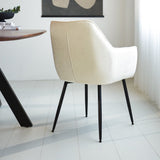 Spisestuestol Sev Dimehouse Hvid LxBxH 68x62x61 Stof Atmosfærisk foto diagonalt set bagfra