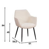 Spisestuestol Sev Dimehouse Hvid LxBxH 68x62x61 Stof Hvid fotostørrelsesindikation