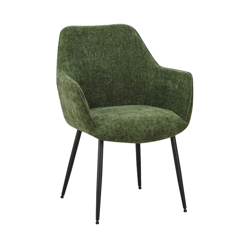 Spisestuestol Sev Dimehouse Grøn LxBxH 68x62x61 Stof Hvid foto diagonalt set forfra