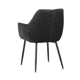 Spisestuestol Sev Dimehouse Sort LxBxH 68x62x61 Stof Hvid foto diagonalt set bagfra