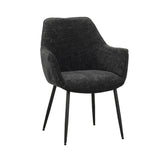 Spisestuestol Sev Dimehouse Sort LxBxH 68x62x61 Stof Hvid foto diagonalt set forfra