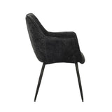 Spisestuestol Sev Dimehouse Sort LxBxH 68x62x61 Stof Hvid foto fra siden