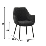 Spisestuestol Sev Dimehouse Sort LxBxH 68x62x61 Stof Hvid fotostørrelsesindikation