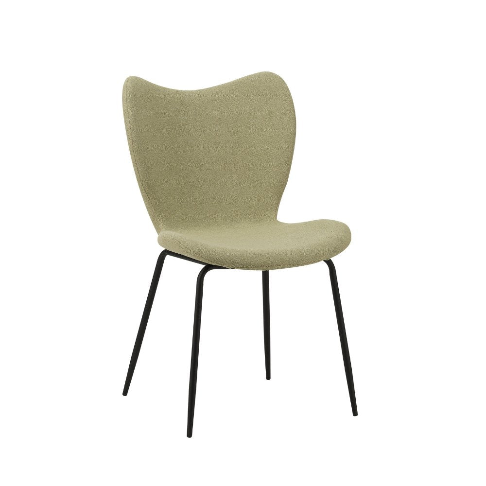 Spisestuestol Sia Dimehouse Grøn LxBxH 72x55x51 Stof Hvid foto diagonalt set forfra