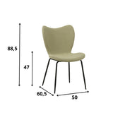 Spisestuestol Sia Dimehouse Grøn LxBxH 72x55x51 Stof Hvid fotostørrelsesindikation