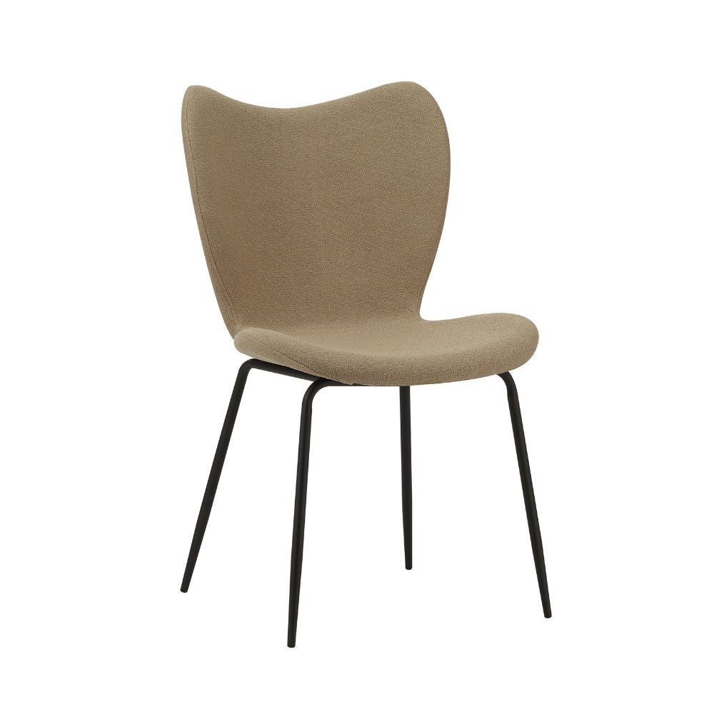 Spisestuestol Sia Dimehouse Taupe LxBxH 72x55x51 Stof Hvid foto diagonalt set forfra